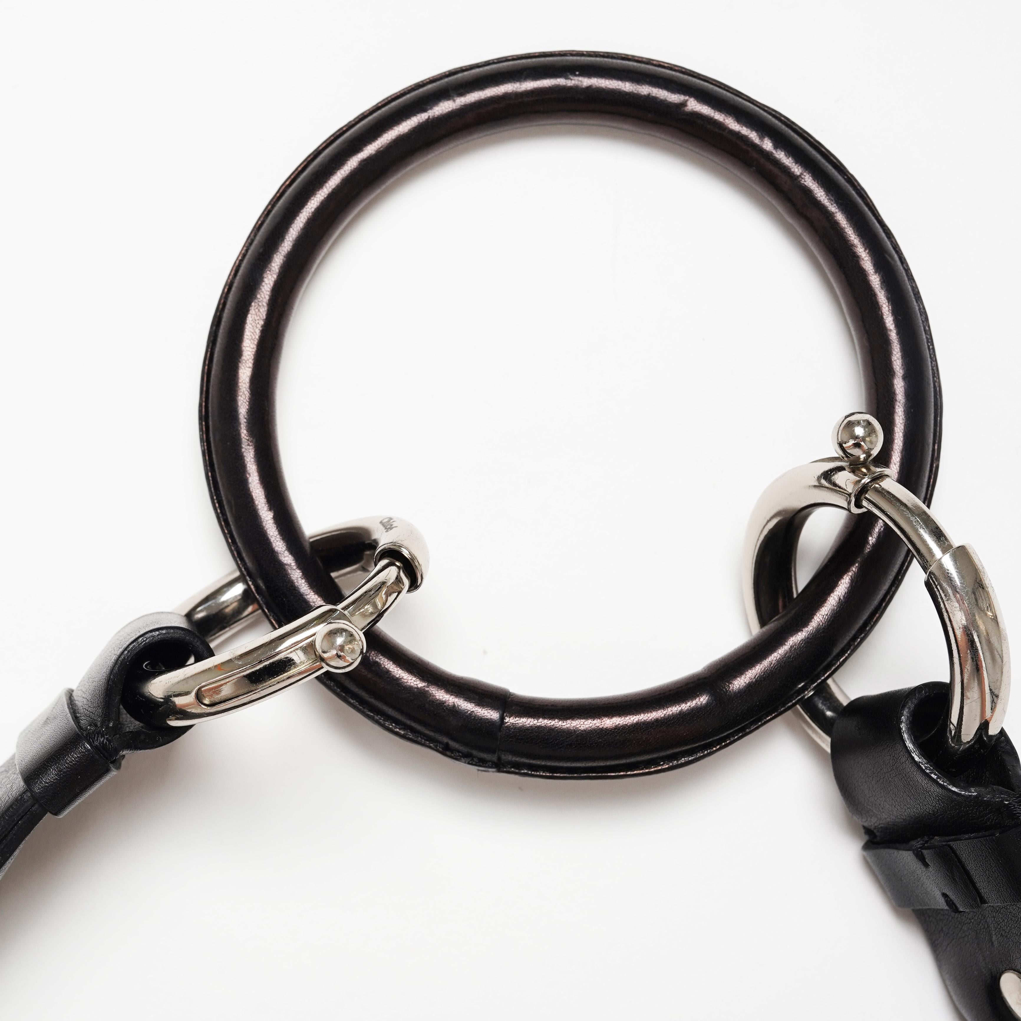 Black S/S 2002 Chloé by Phoebe Philo Crescent Beaded Bracelet Bag For Sale