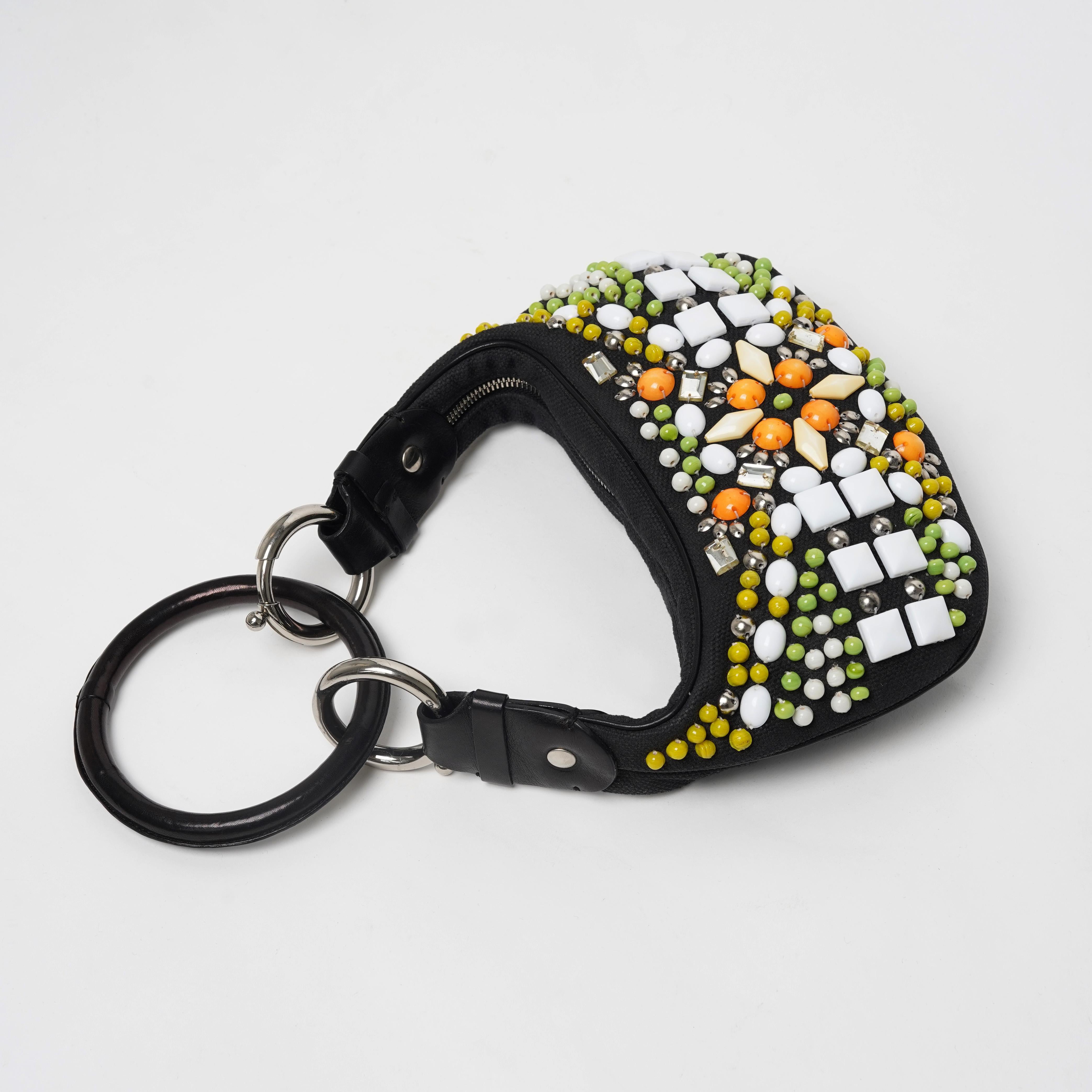 S/S 2002 Chloé by Phoebe Philo Crescent Beaded Bracelet Bag For Sale 3