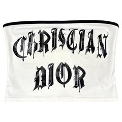 S/S 2002 Christian Dior by Galliano top con logotipo gótico hardcore