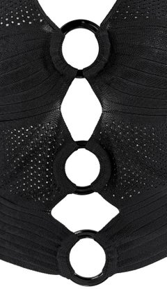 S/S 2002 Christian Dior by John Galliano Black Perforated Sleeveless Top