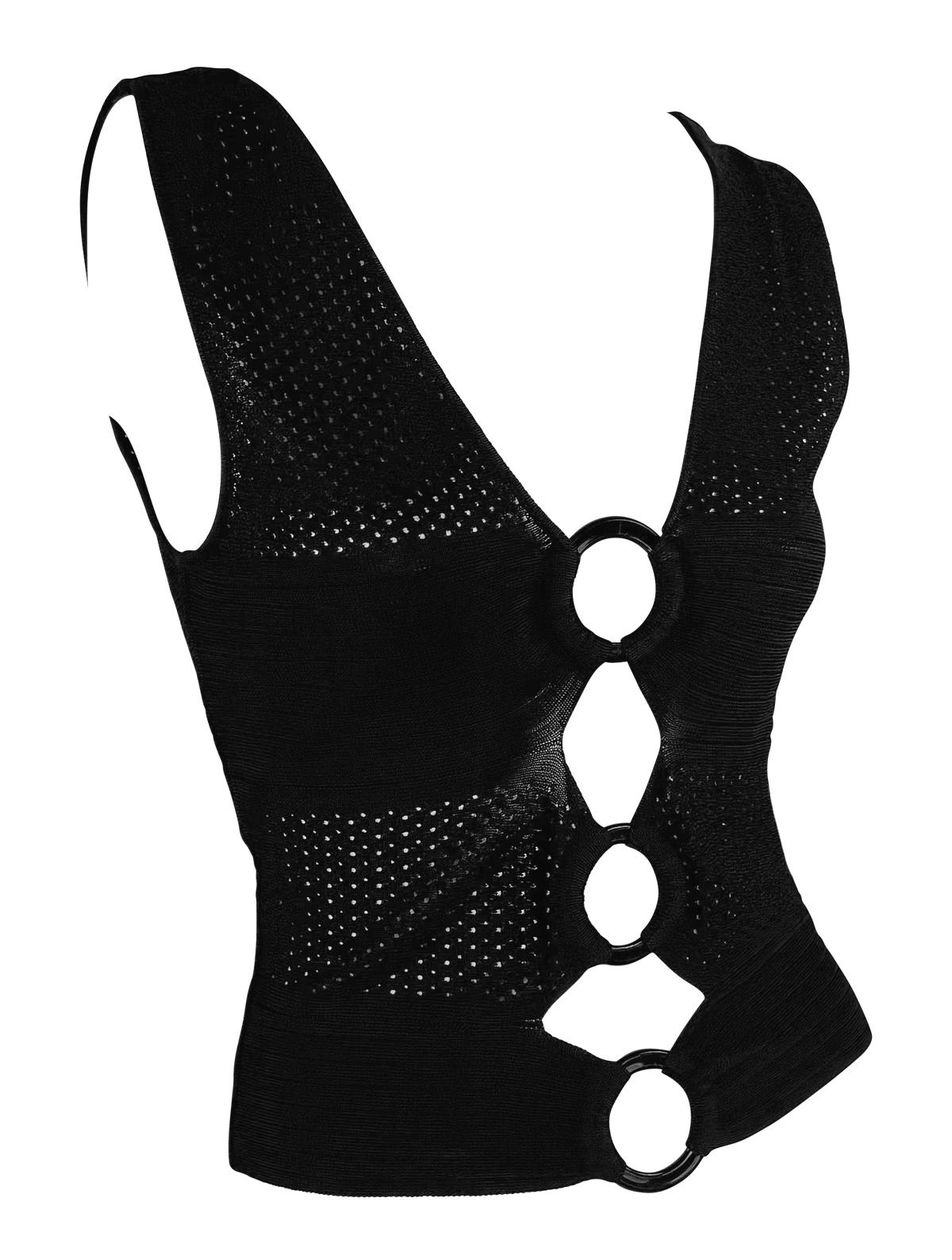 S/S 2002 Christian Dior by John Galliano Black Perforated Sleeveless Top In Excellent Condition In West Hollywood, CA