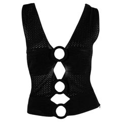 S/S 2002 Christian Dior by John Galliano Black Perforated Sleeveless Top
