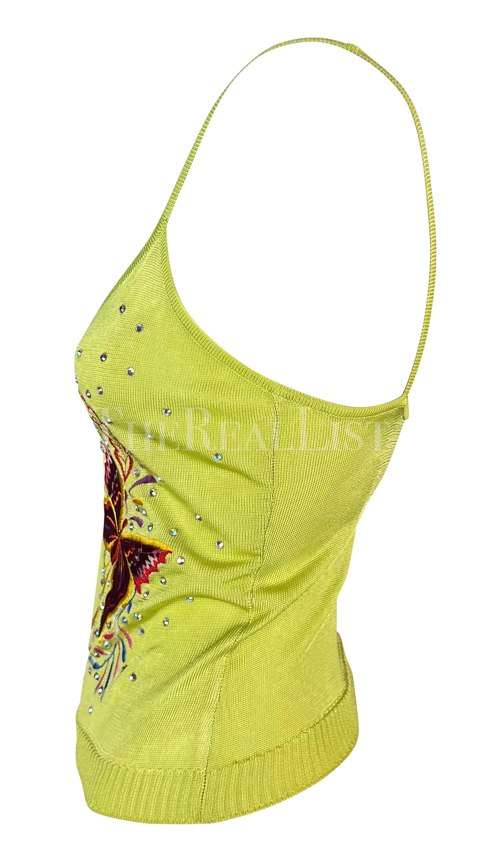 S/S 2002 Christian Dior by John Galliano for Butterfly Embellished Knit Tank Top  4