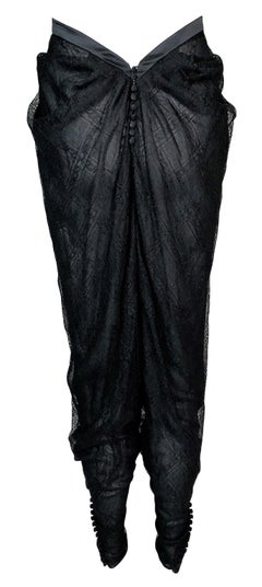 S/S 2002 Christian Dior by John Galliano Sheer Black Lace Harem Pants
