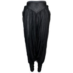 S/S 2002 Christian Dior by John Galliano Sheer Black Lace Harem Pants