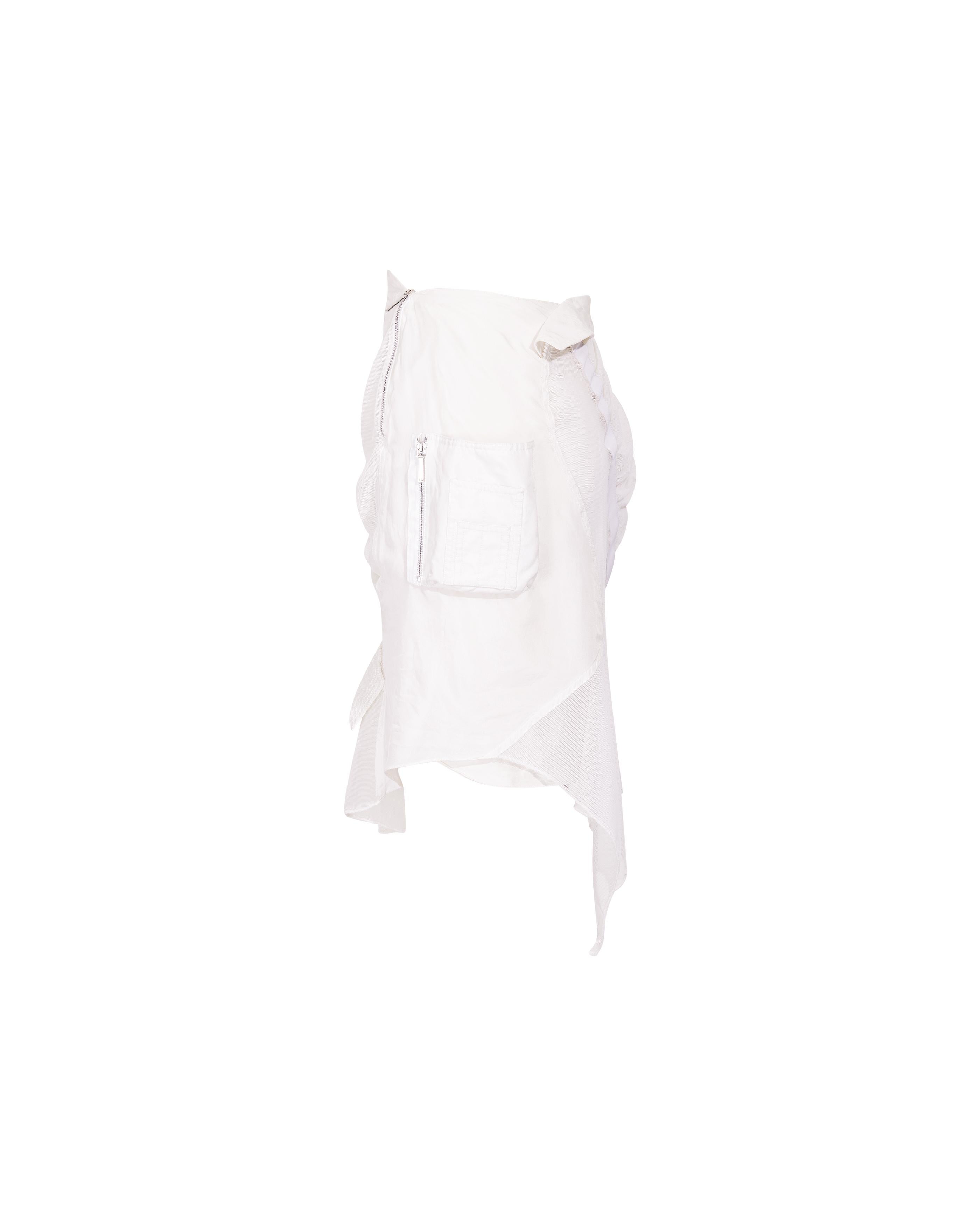 S/S 2002 Christian Dior by John Galliano White Asymmetrical Deconstructed Skirt In Good Condition In North Hollywood, CA
