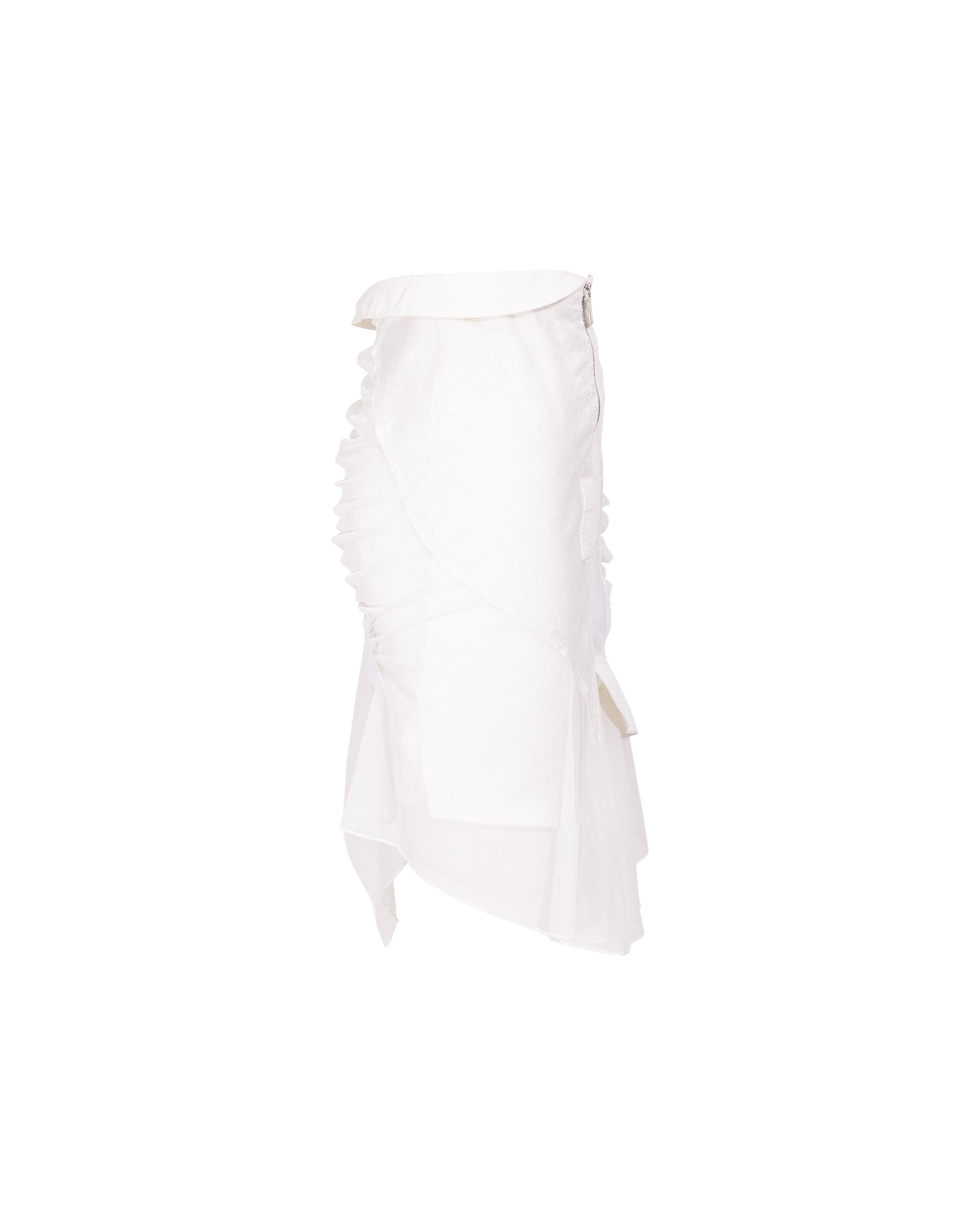 Women's S/S 2002 Christian Dior by John Galliano White Asymmetrical Deconstructed Skirt