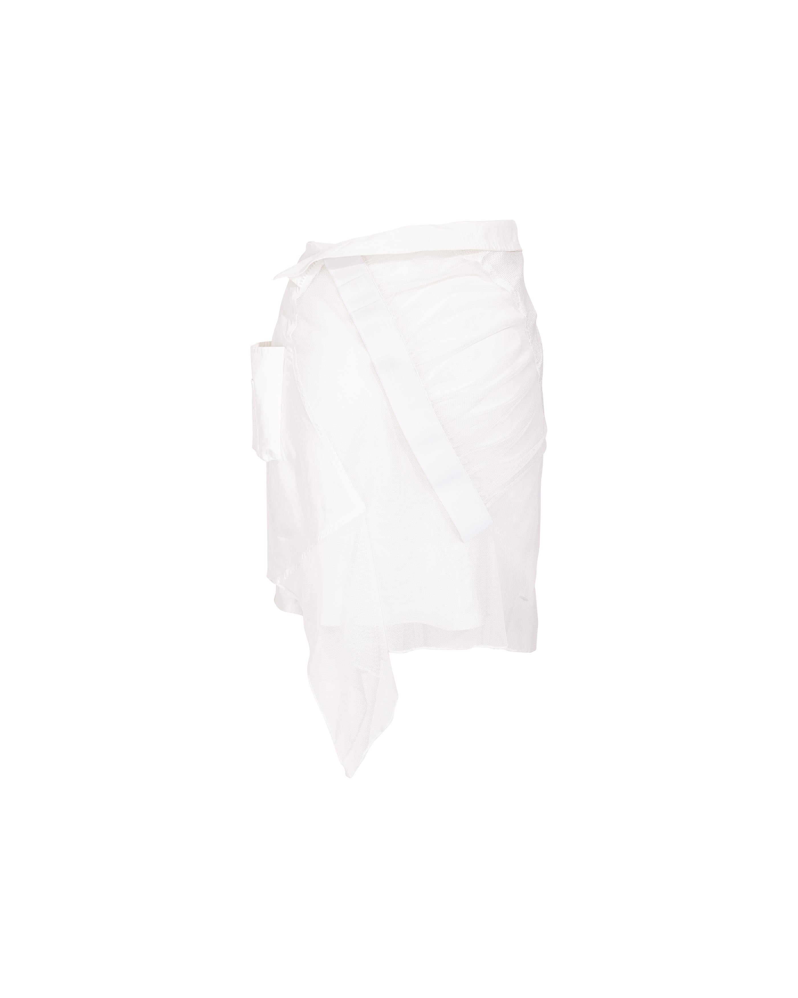 S/S 2002 Christian Dior by John Galliano White Asymmetrical Deconstructed Skirt 1
