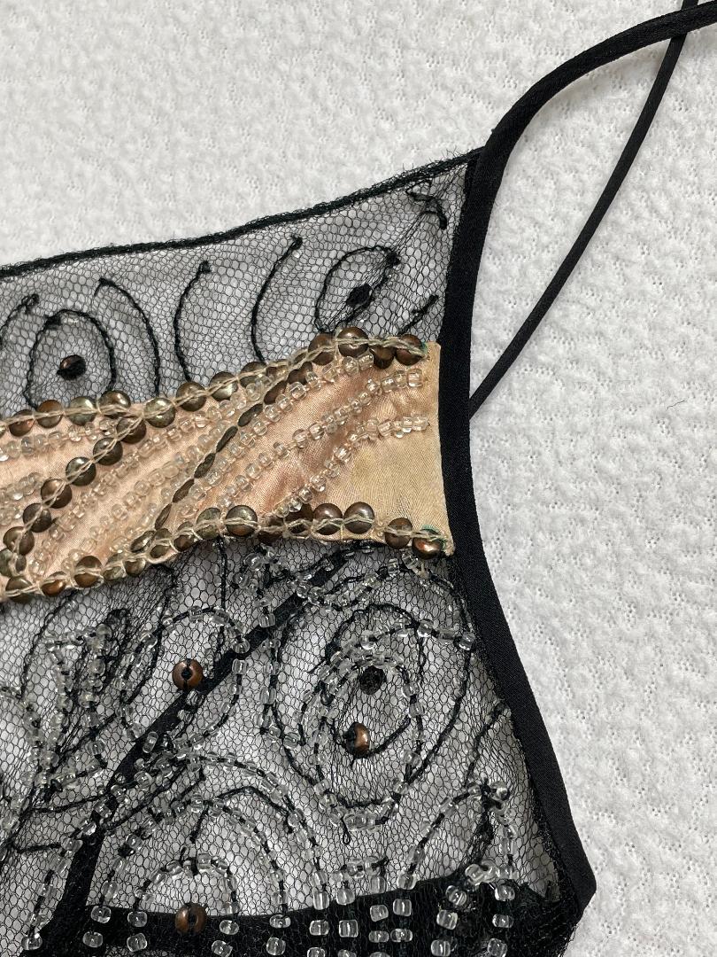 S/S 2002 Christian Dior John Galliano 20er Jahre durchsichtiges Mesh-Kleid mit fallender Taille 5