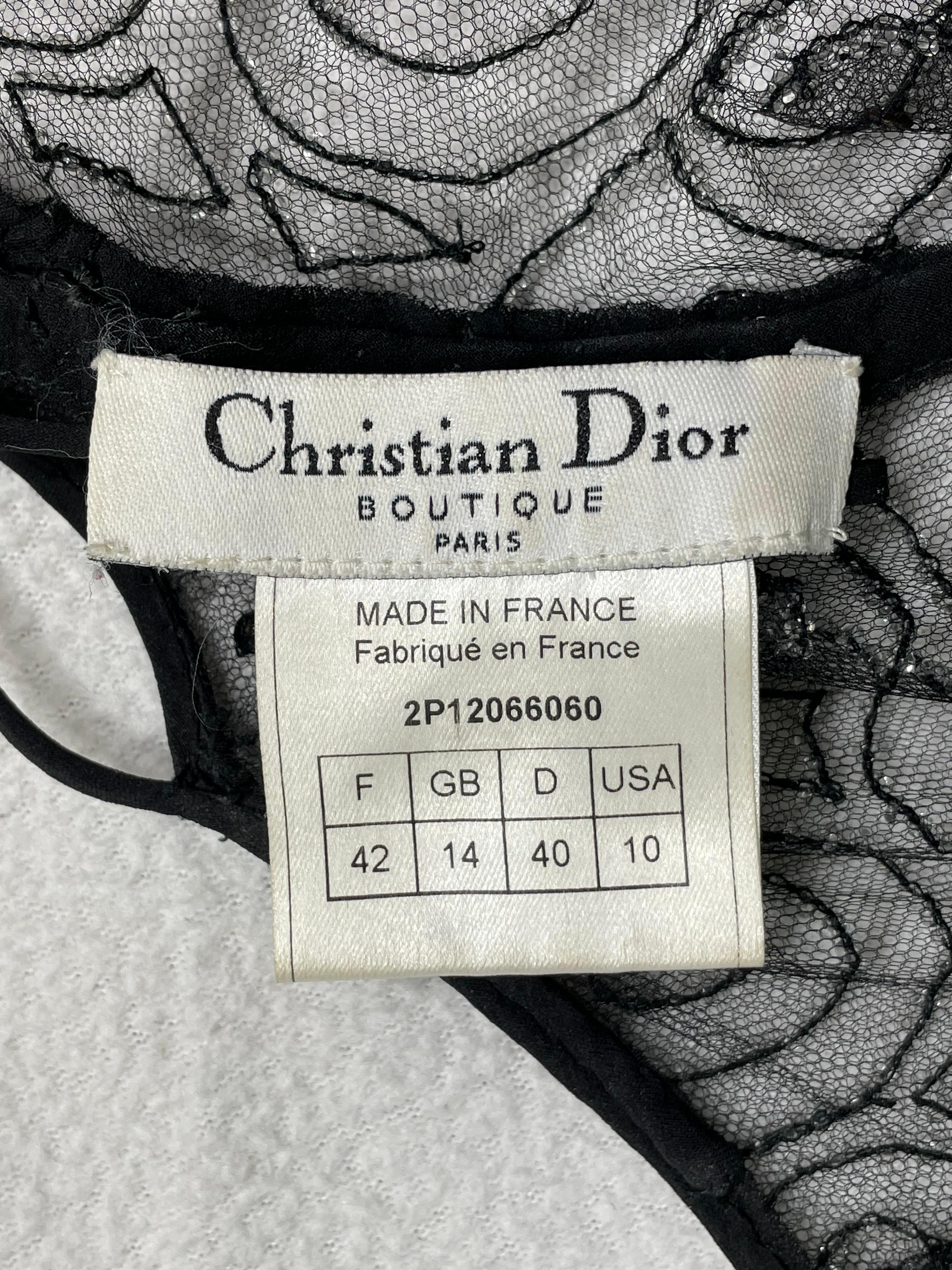 S/S 2002 Christian Dior John Galliano 20er Jahre durchsichtiges Mesh-Kleid mit fallender Taille im Zustand „Relativ gut“ in Yukon, OK