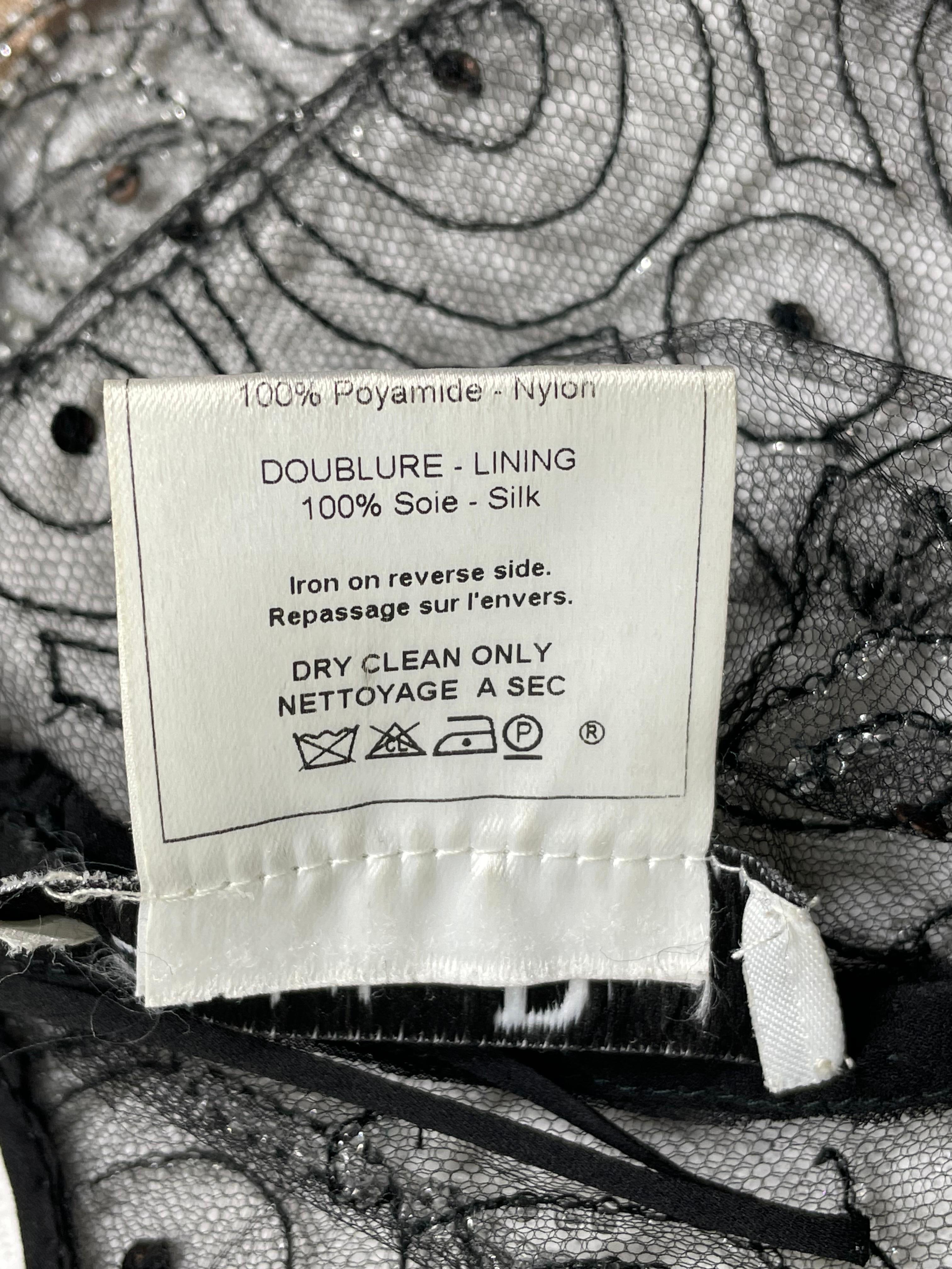 S/S 2002 Christian Dior John Galliano 20er Jahre durchsichtiges Mesh-Kleid mit fallender Taille Damen