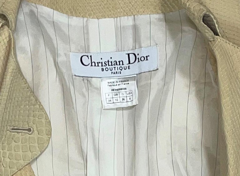 S/S 2002 Christian Dior John Galliano Runway Ivory Python Trench Coat ...