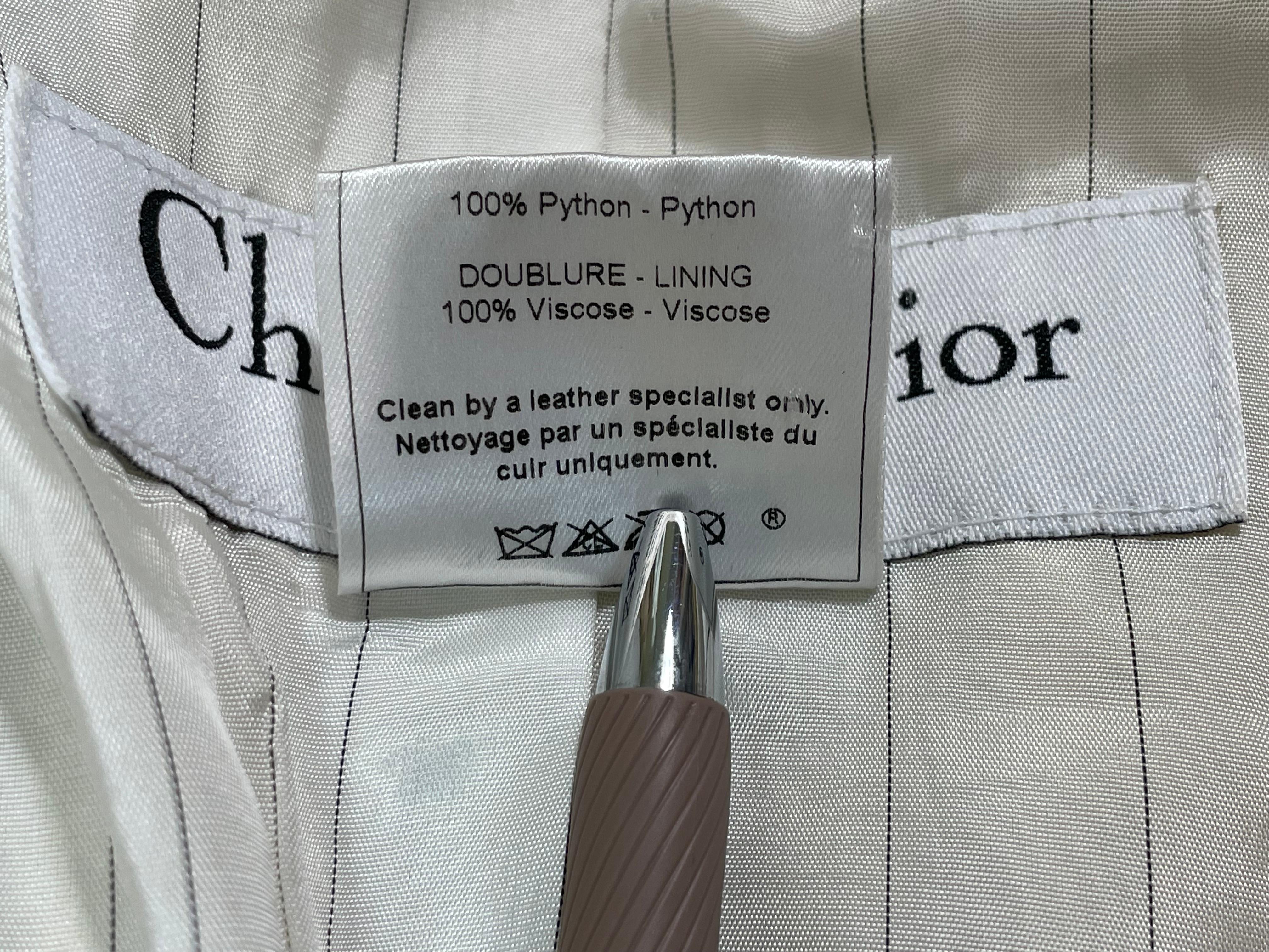 S/S 2002 Christian Dior John Galliano Runway Ivory Python Trench Coat Jacket 2