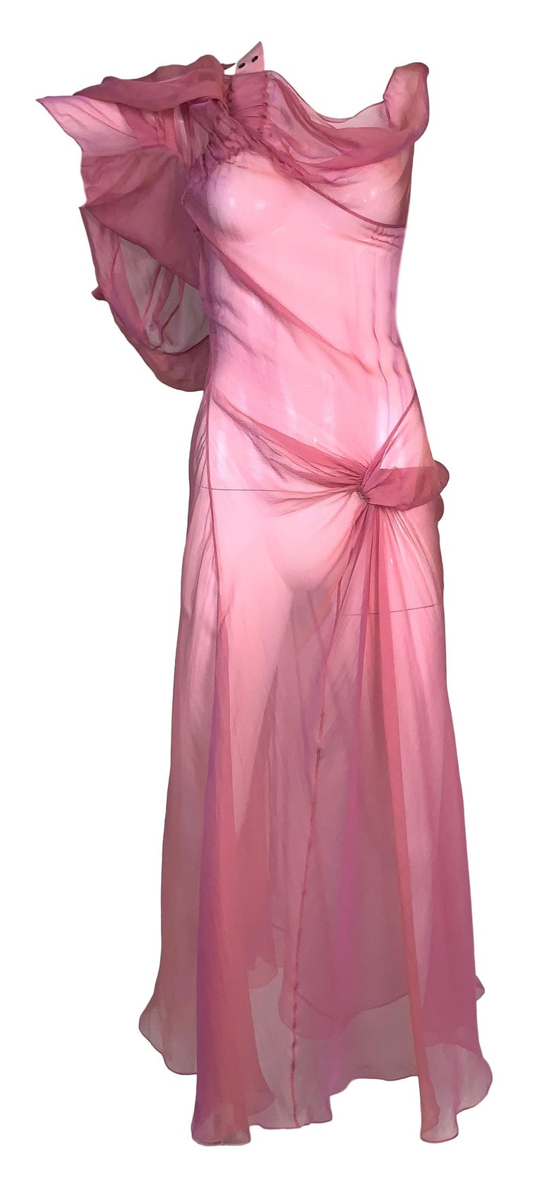 S/S 2002 Christian Dior John Galliano Runway Sheer Pink Hooded 2 Dresses at  1stDibs | sheer pink dress, pink 2002, christian dior dress pink