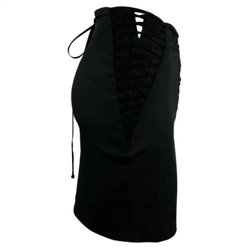 P/E 2002 Dolce & Gabbana: minigonna nera in stile corsetto con pizzo