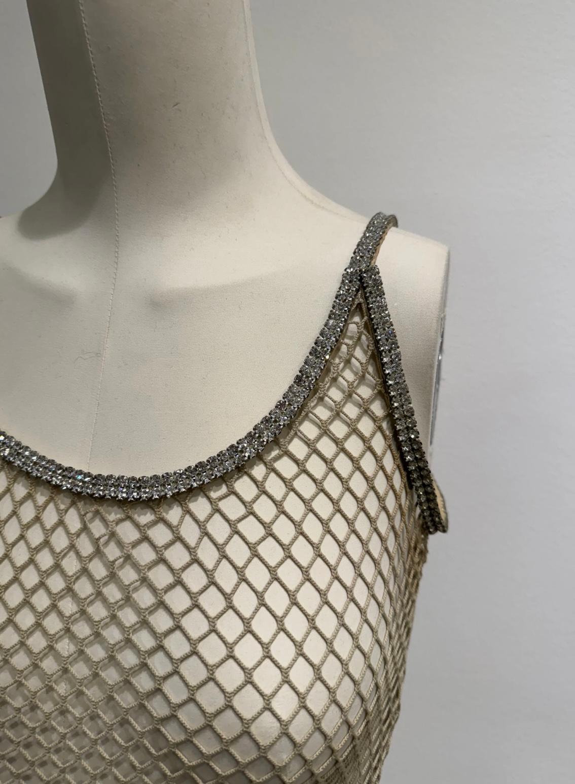 Top a rete Swarovski Dolce & Gabbana J-Lo, P/E 2002 In condizioni ottime in vendita a Milano, Lombardia