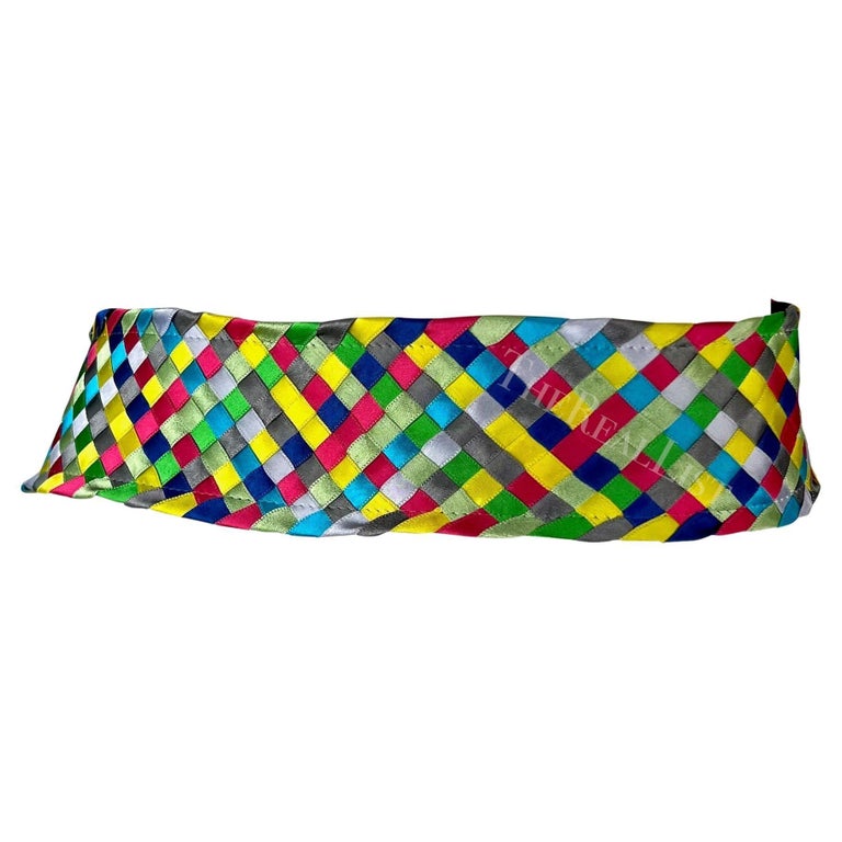 Dolce & Gabbana Woven Ribbon Belt in Multicolor Satin Dolce & Gabbana Woven Ribbon Belt In Satin Women Multicolor  main image 4