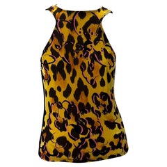 NWT S/S 2002 Gianni Versace by Donatella Animal Print Mesh Tank Top