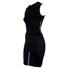 F/S 2002 Gianni Versace by Donatella Schwarzes Strick-Tanktop-Rock-Set mit Rock