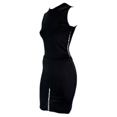 S/S 2002 Gianni Versace by Donatella Black Knit Tank Top Skirt Set 