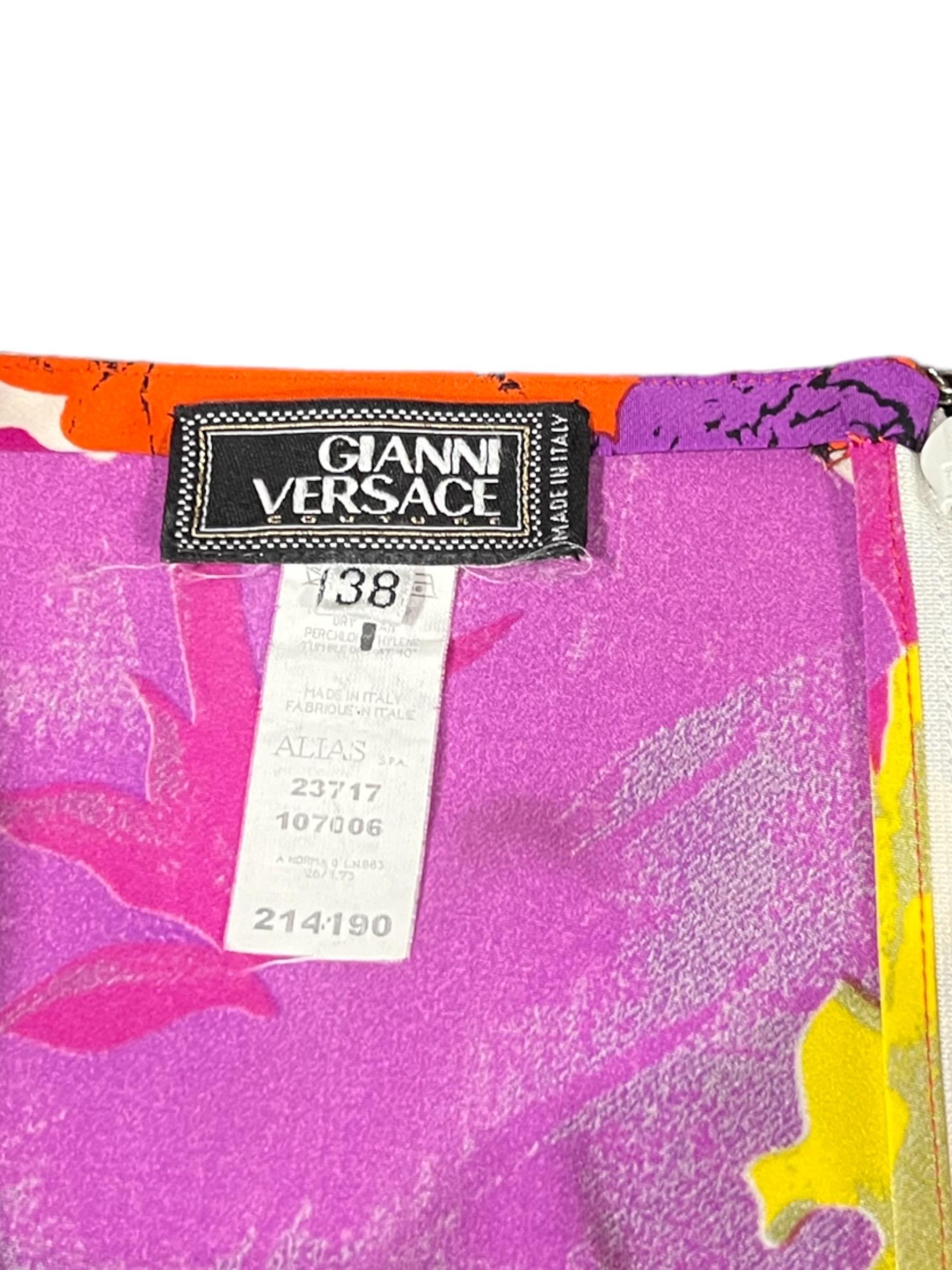 S/S 2002 Gianni Versace by Donatella Floral Beaded Runway Pants For Sale 6