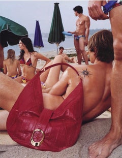 S/S 2002 Gianni Versace by Donatella Runway Ad Red Genuine Eel Skin Shoulder Bag