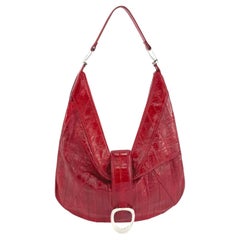 S/S 2002 Gianni Versace by Donatella Runway Ad Red Genuine Eel Skin Shoulder Bag