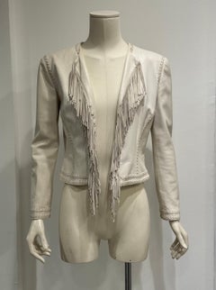 S/S 2002 Gianni Versace runway fringe leather jacket