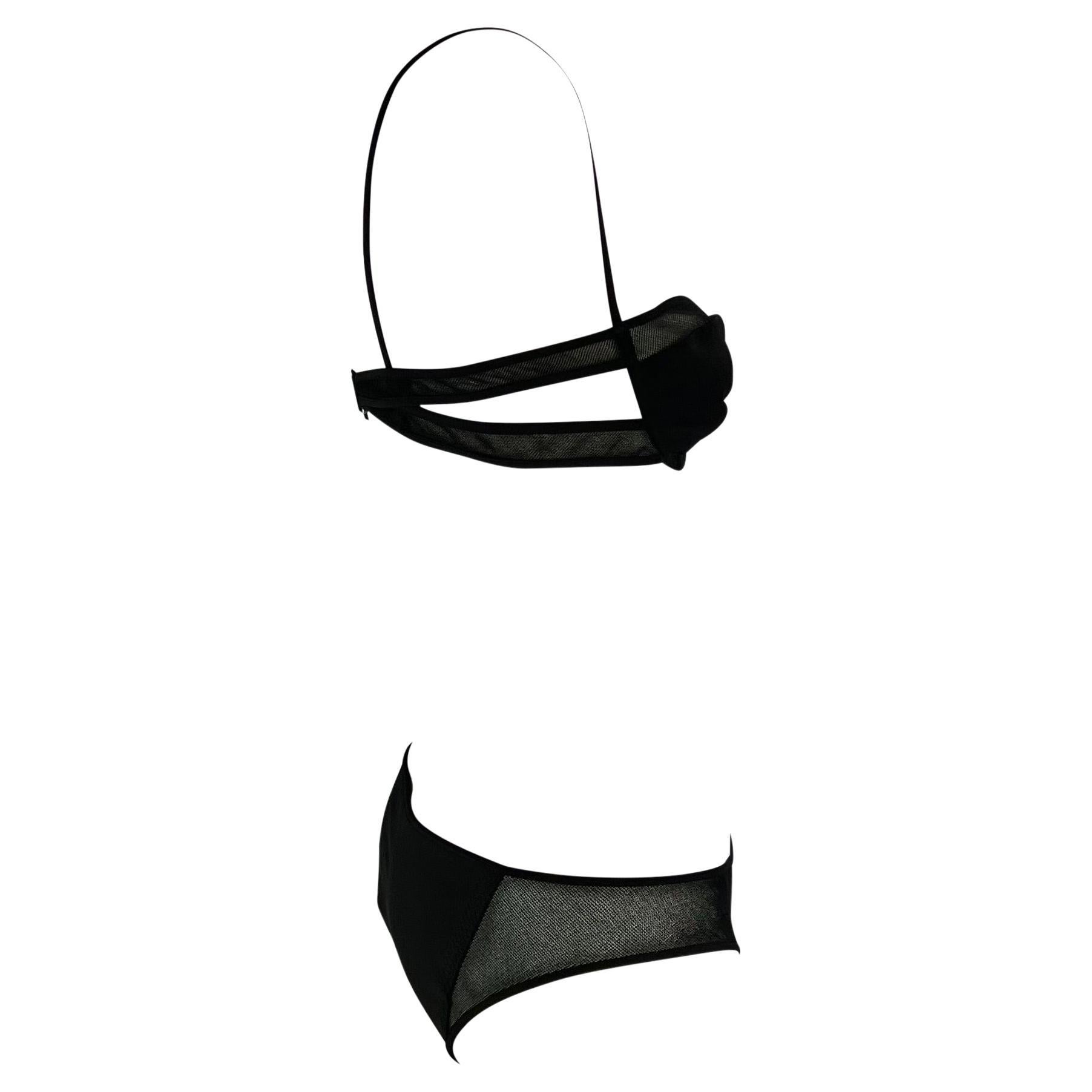 black mesh bikini set