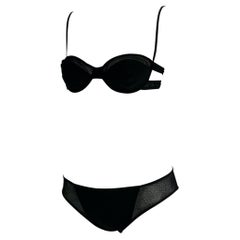 Vintage S/S 2002 Gucci by Tom Ford Black Sheer Mesh Bikini Set NWT