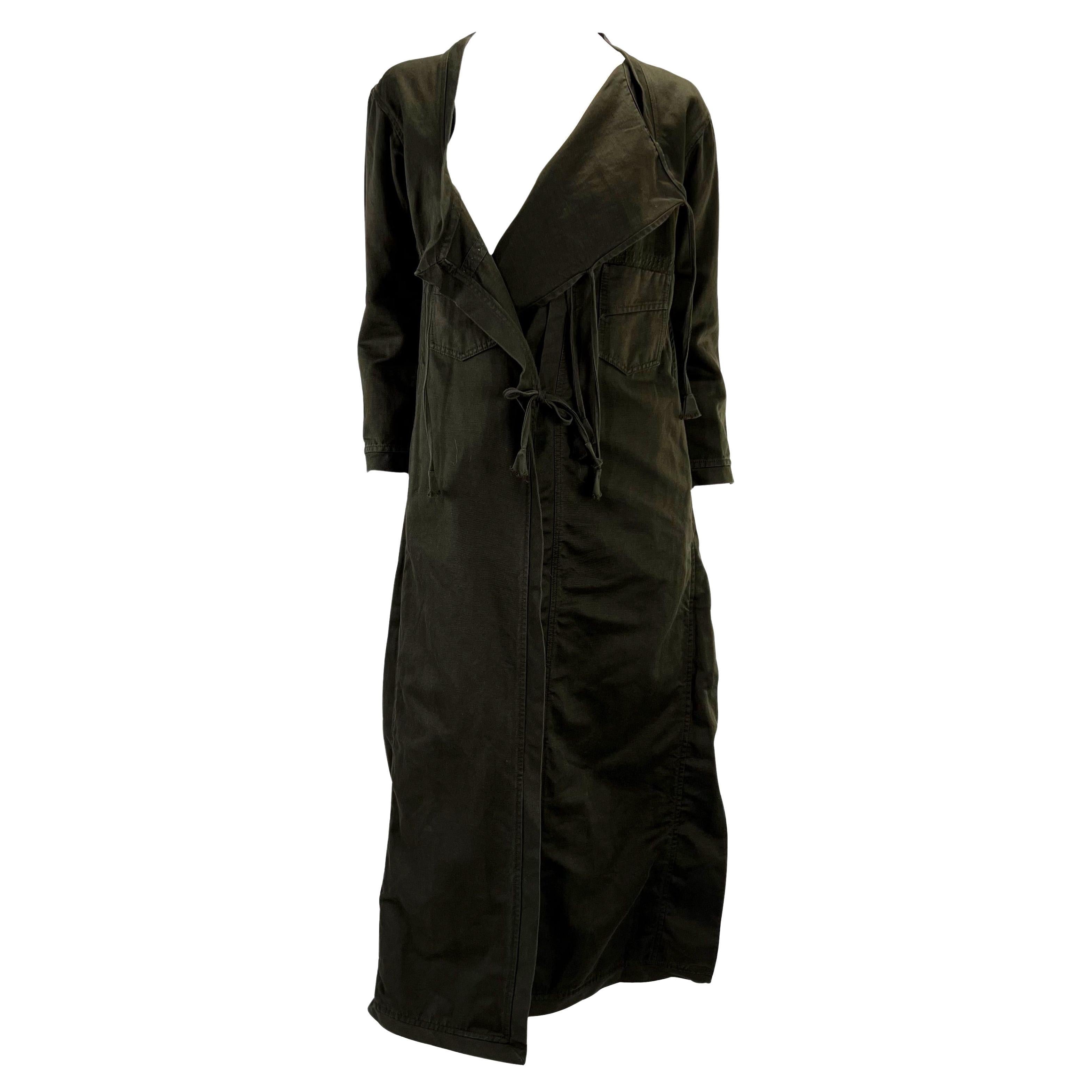 S/S 2002 Gucci by Tom Ford Brown Brown Cotton Oversized Cotton Duster Coat Dress
