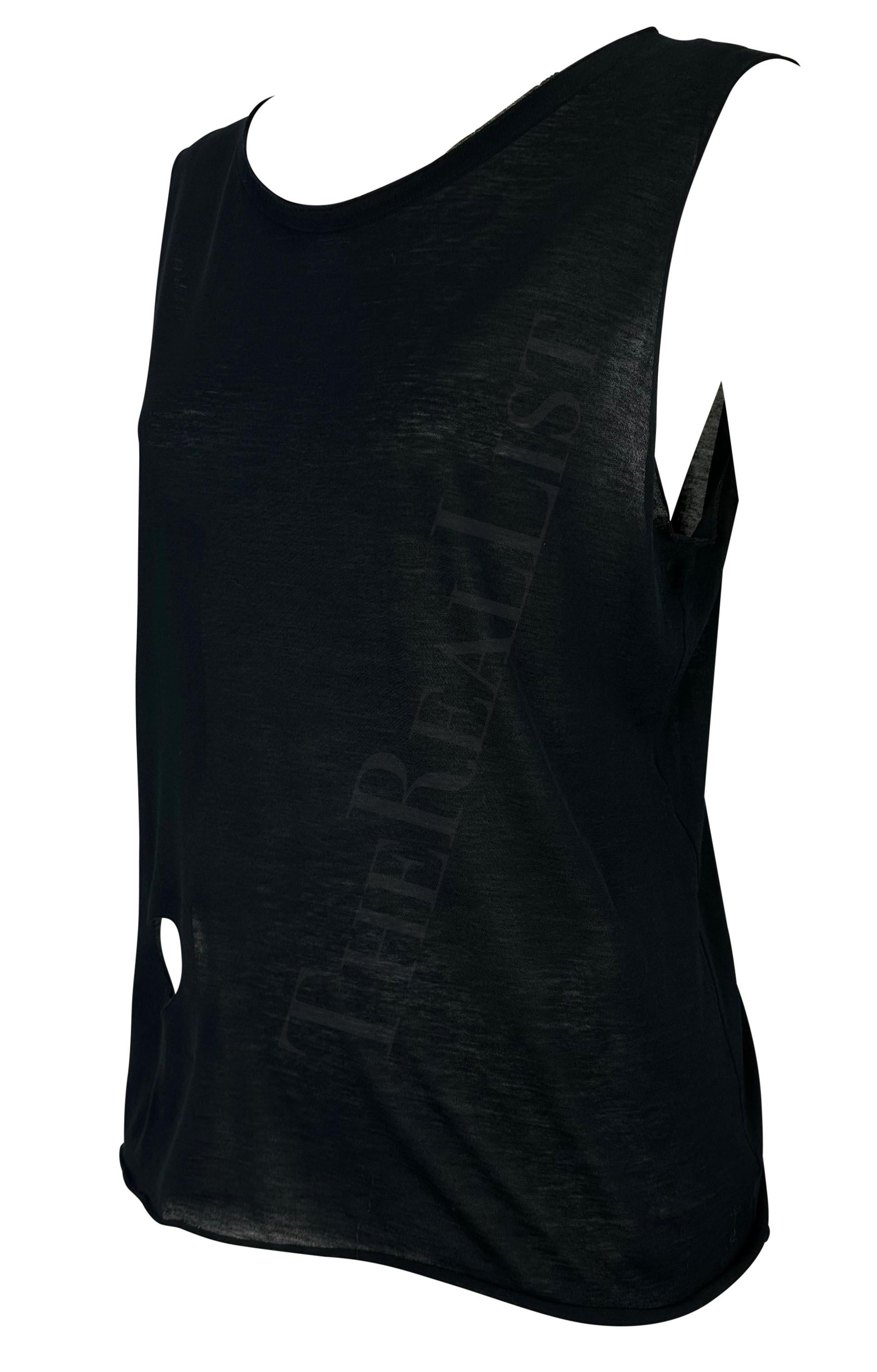 S/S 2002 Gucci by Tom Ford Runway Black Heart Cutout Sheer Stretch Cotton Shirt For Sale 5
