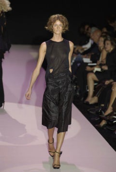 S/S 2002 Gucci by Tom Ford Runway Black Silk Taffeta Belted Wrap Oversized Skirt