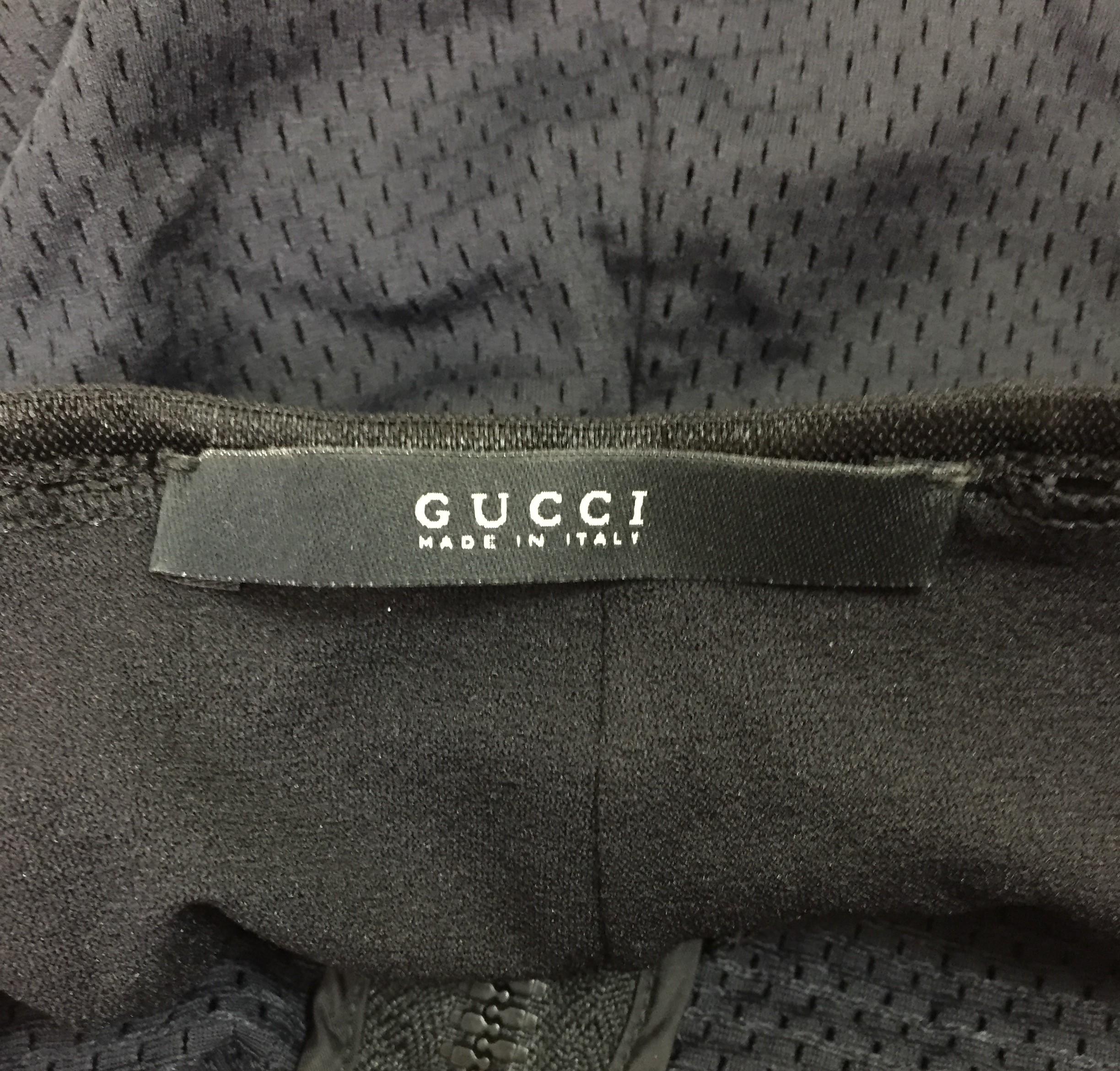 S/S 2002 Gucci Tom Ford Black Mesh Plunging Zipper Bodysuit & Shorts Set 2