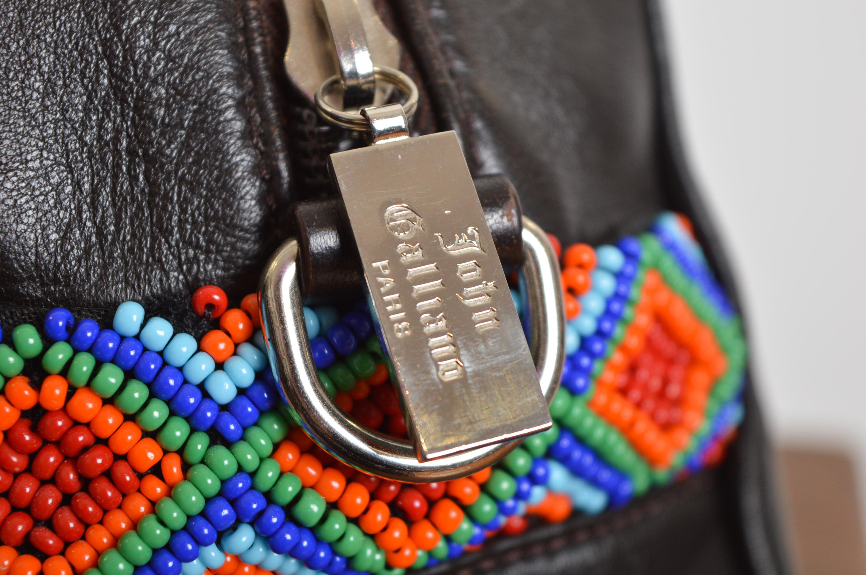 S/S 2002 John Galliano Runway Mini sac en cuir avec perles et chaussures à talons EU40 Pour femmes en vente