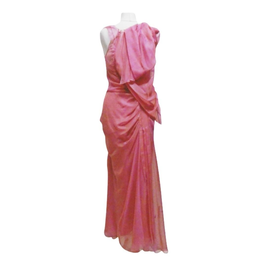 Pink S/S 2002 L#34 John Galliano for Christian Dior Embellished Silk Hooded Caftan