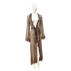 S/S 2002 Roberto Cavalli Runway Sheer Leopard Silk Wrap Dress