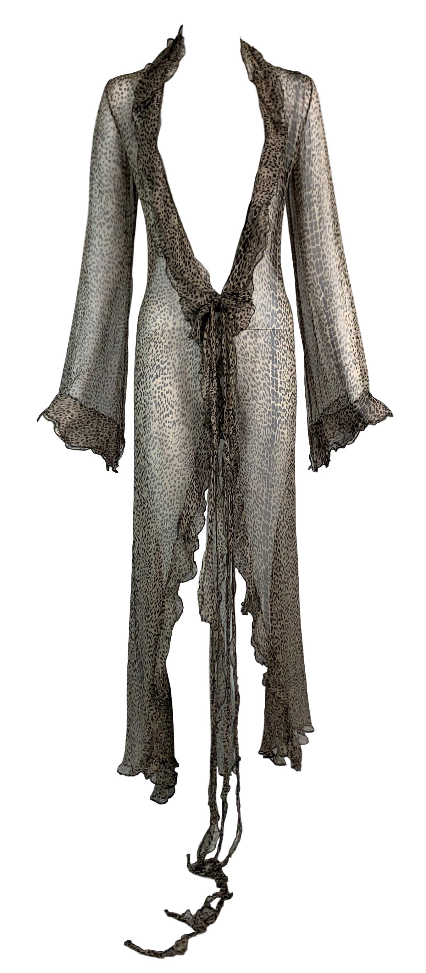 DESIGNER: S/S 2002 Roberto Cavalli Runway- was shown on the runway in a different animal print

Please contact for more information and/or photos.

CONDITION: Good- no flaws

MATERIAL: Silk

COUNTRY MADE: Italy

SIZE: 44

MEASUREMENTS; provided as a