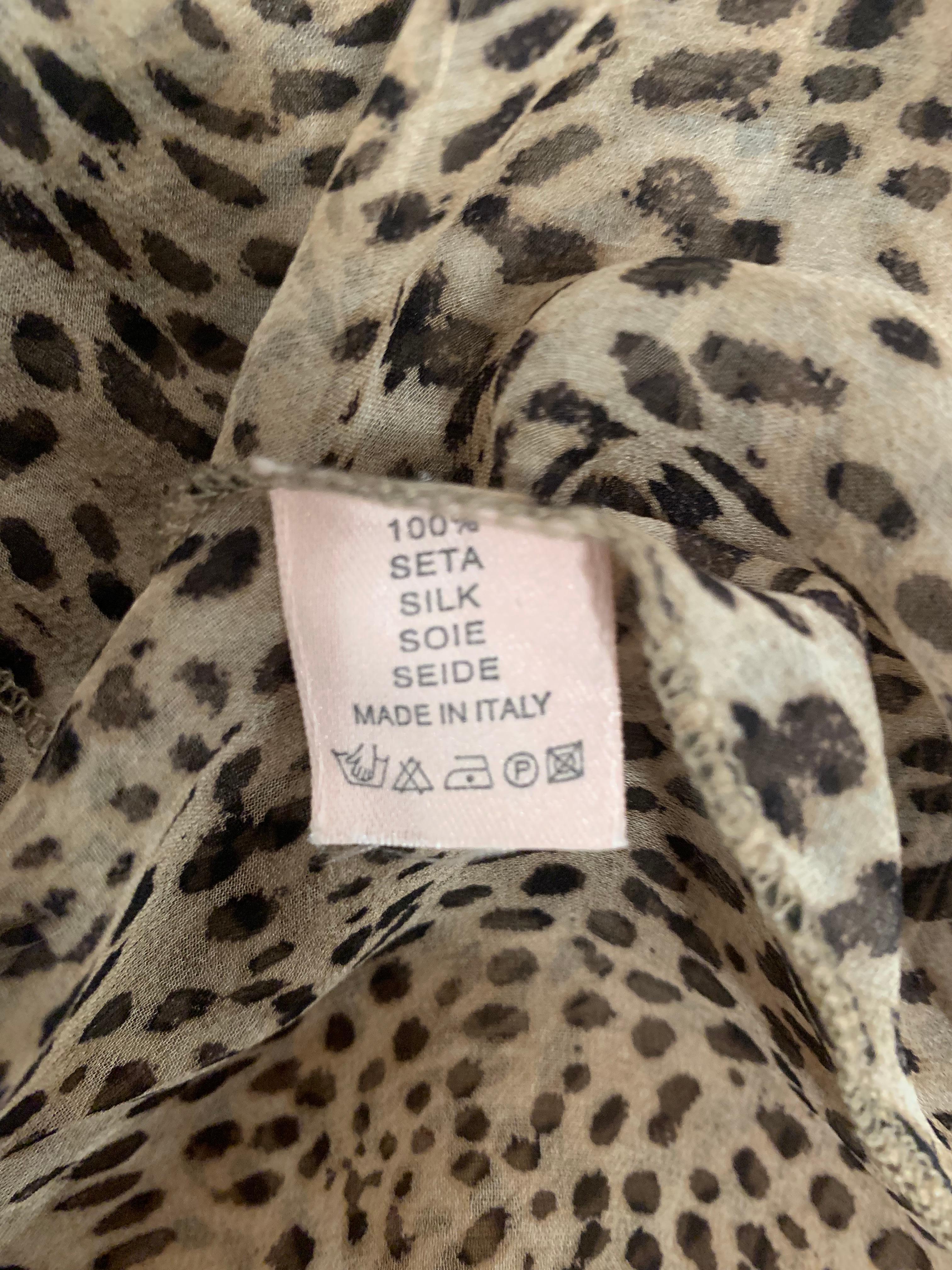 S/S 2002 Roberto Cavalli Sheer Leopard Silk Maxi dress For Sale at 1stDibs
