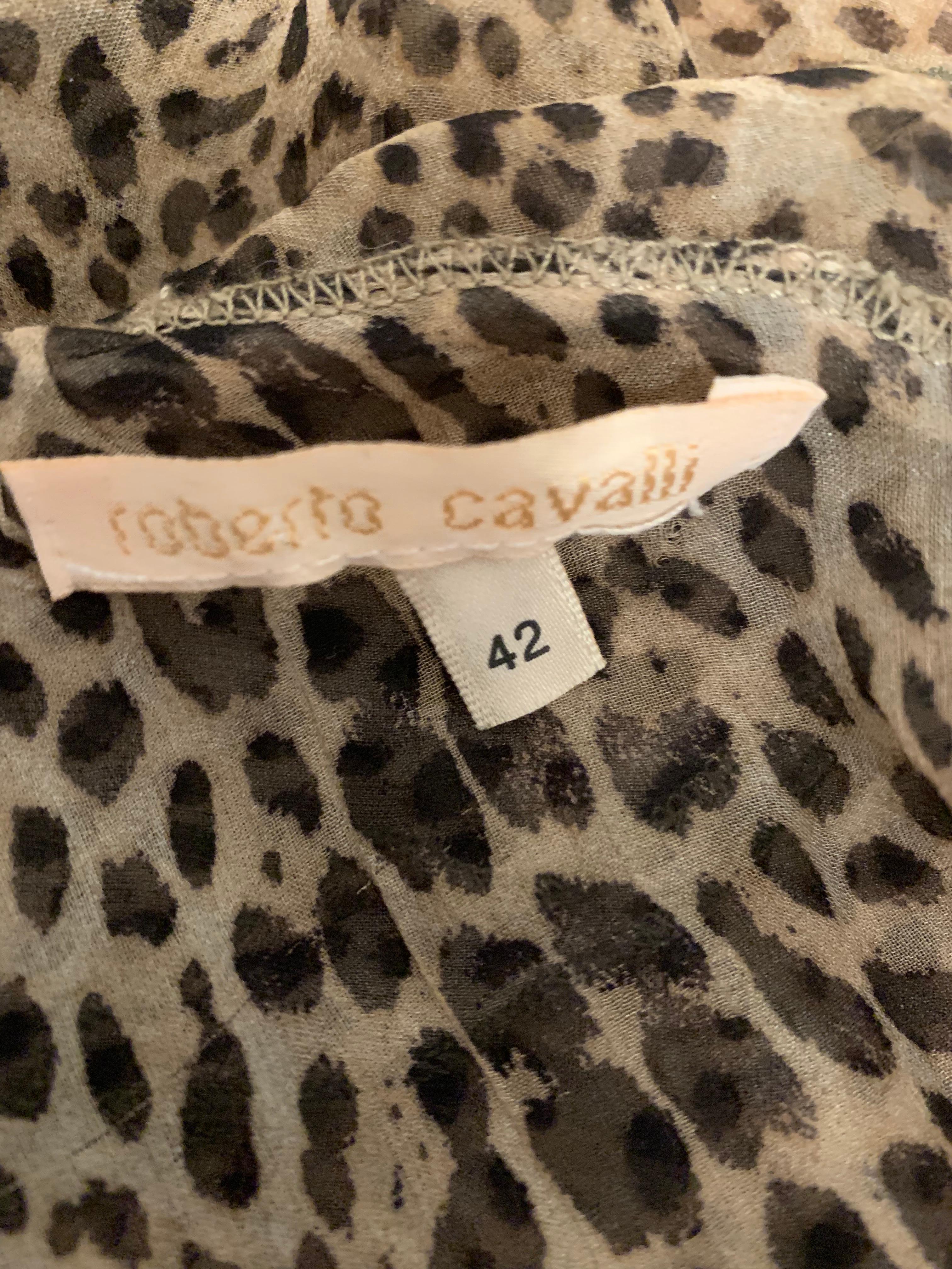 S/S 2002 Roberto Cavalli Sheer Leopard Silk Maxi dress For Sale at 1stDibs