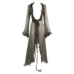 S/S 2002 Roberto Cavalli Sheer Leopard Silk Maxi dress