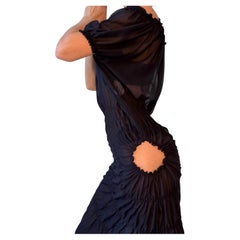 S/S 2002 Sheer Spiral Ruching Cut Out Dress