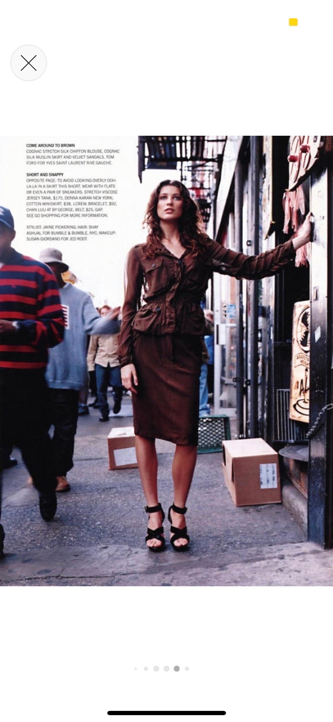 S/S 2002 Vintage Tom Ford for Yves Saint Laurent cognac silk safari suit For Sale 2