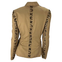 S/S 2002 Yves Saint Laurent by Tom Ford Jaguar Lace-Up Khaki Blazer