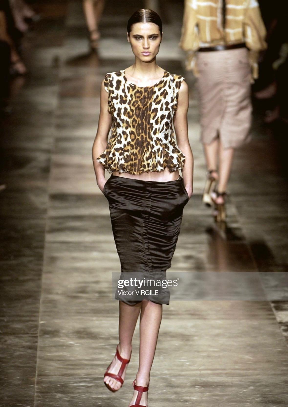 Women's S/S 2002 Yves Saint Laurent by Tom Ford Jaguar Print Sheer Silk Top For Sale