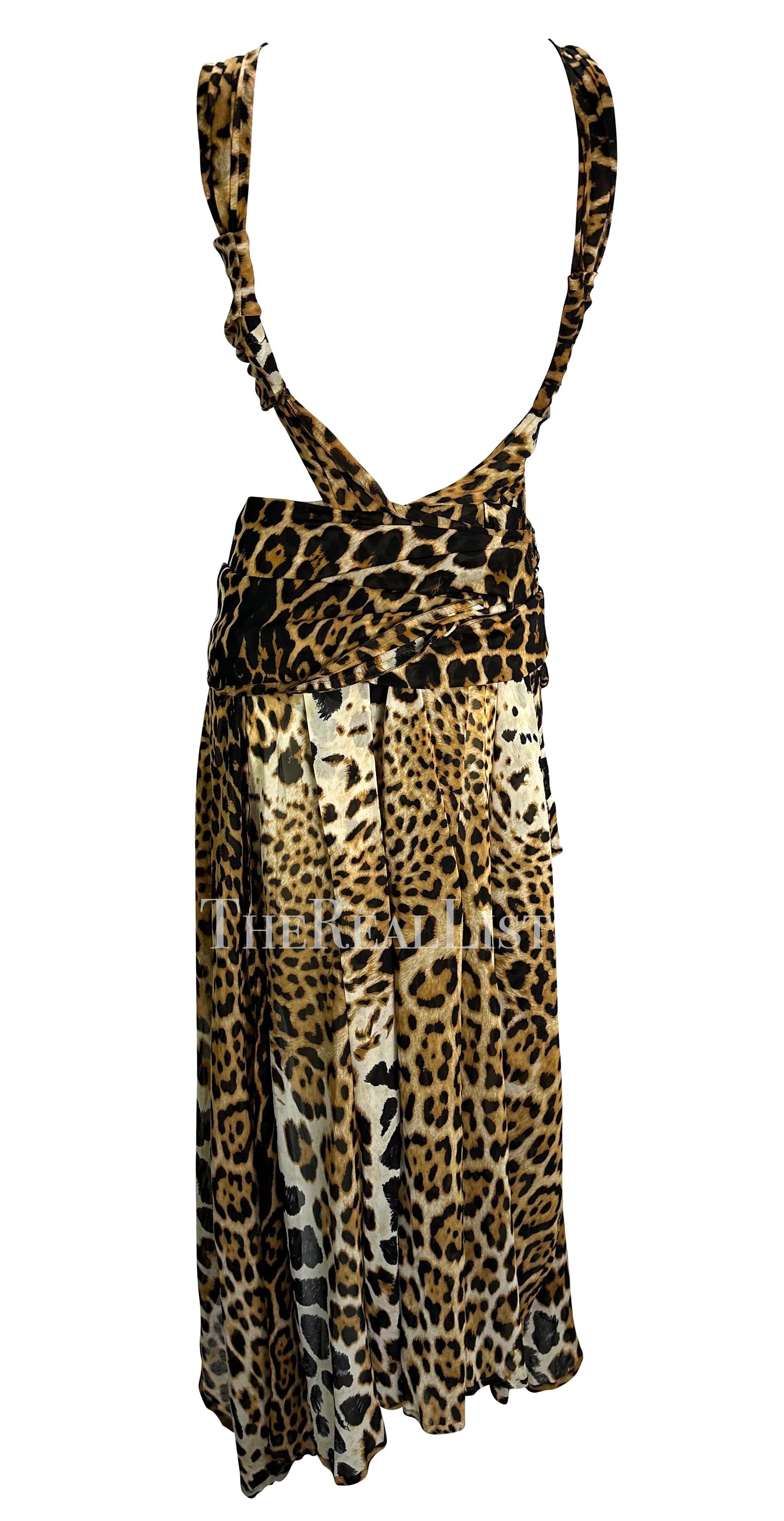 S/S 2002 Yves Saint Laurent by Tom Ford Runway Cheetah Print Chiffon Wrap Gown For Sale 7