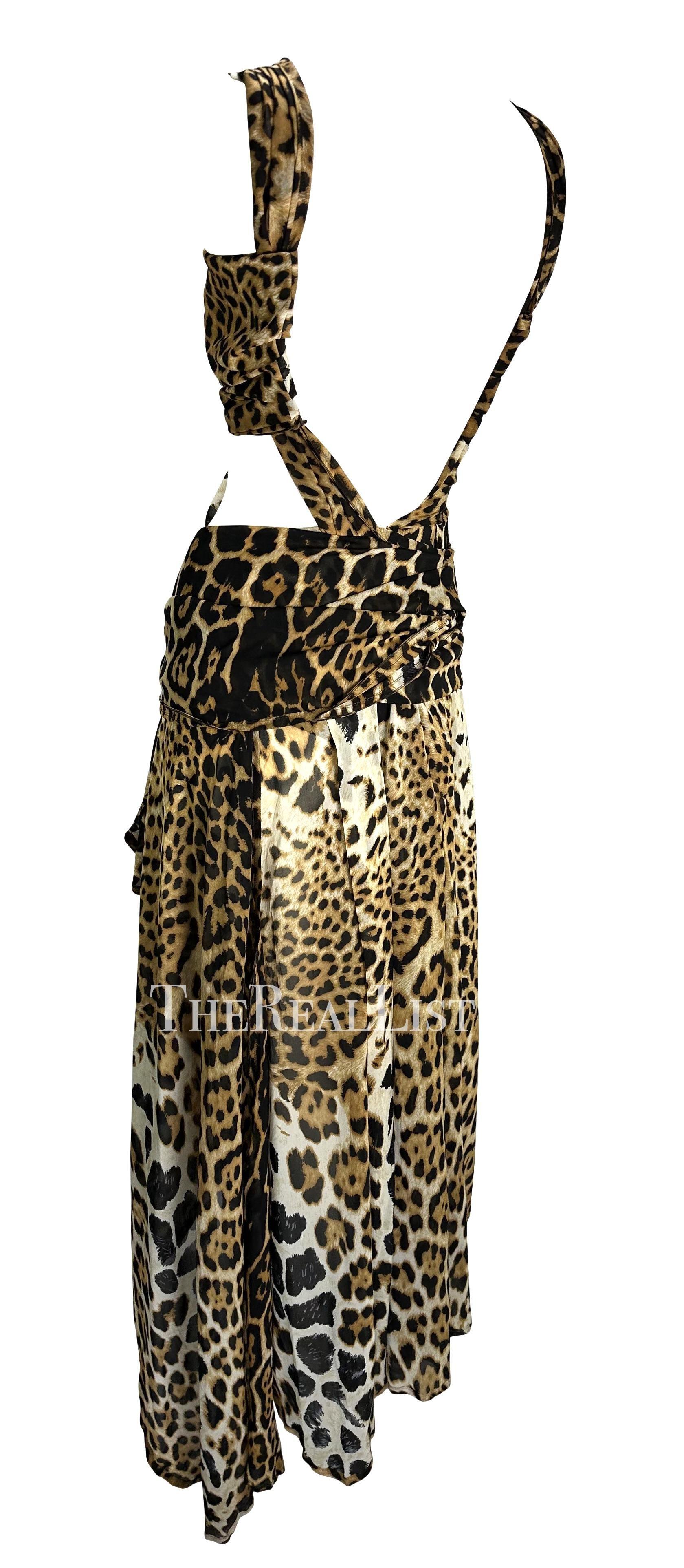 F/S 2002 Yves Saint Laurent by Tom Ford Laufsteg Jaguar Print Chiffon-Wickelkleid im Angebot 7
