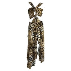 S/S 2002 Yves Saint Laurent by Tom Ford Runway Jaguar Print Chiffon Wrap Gown