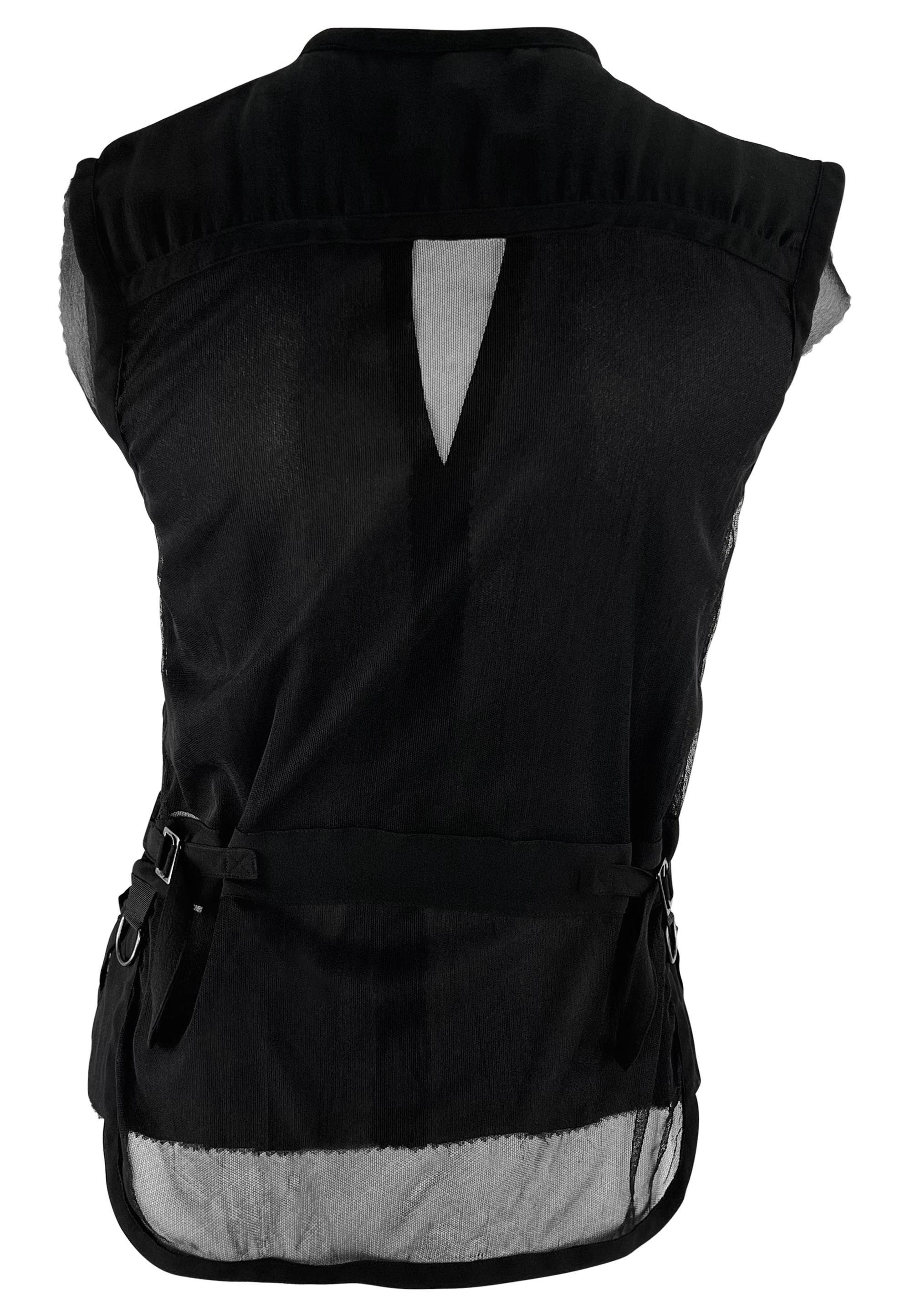 Donna P/E 2002 Yves Saint Laurent by Tom Ford Set di gilet neri trasparenti per la passerella in vendita