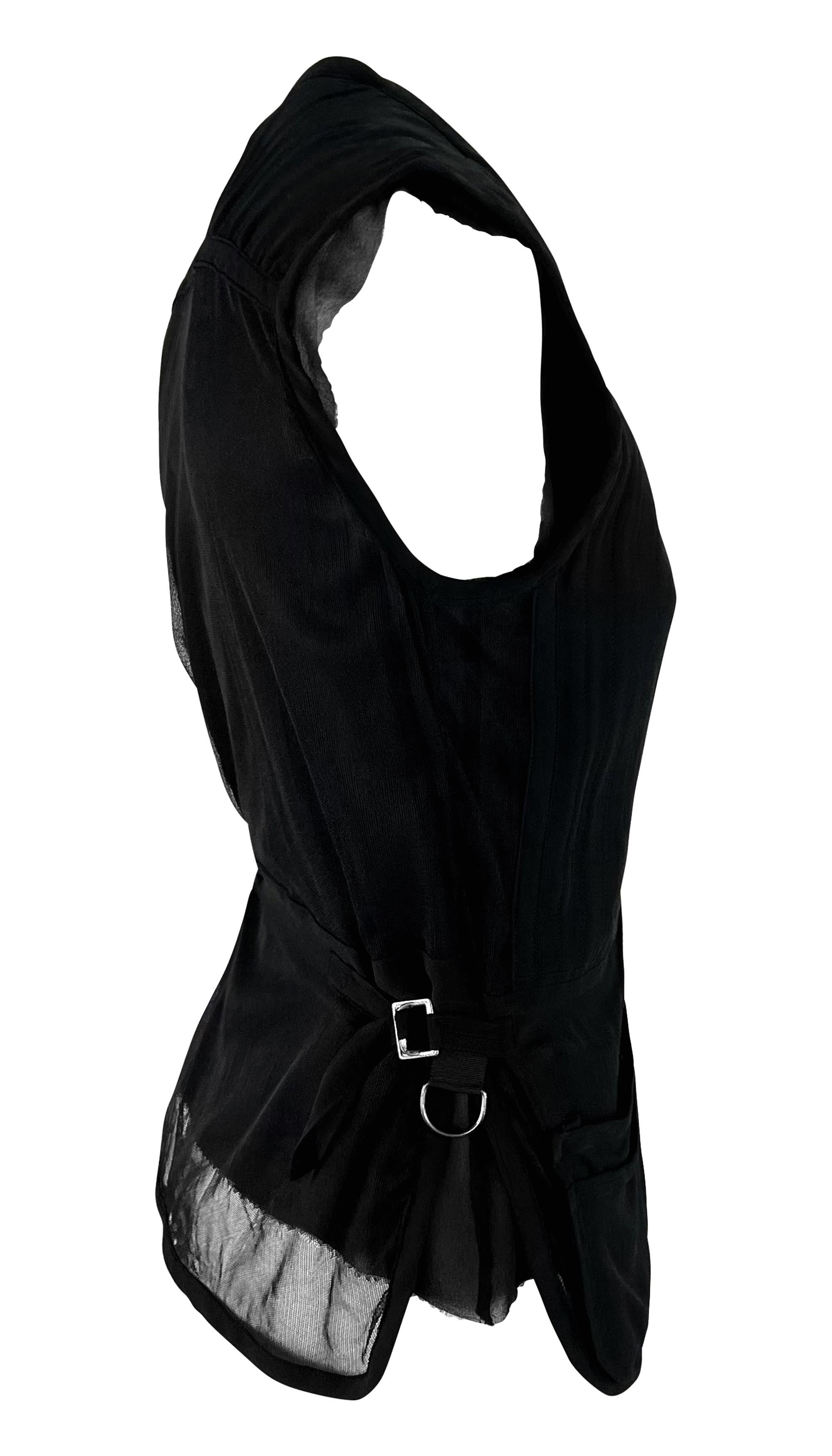 P/E 2002 Yves Saint Laurent by Tom Ford Set di gilet neri trasparenti per la passerella in vendita 1